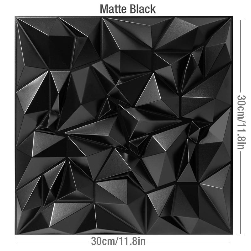 30 x 30 cm, 3D-Kunst-Dekor, 3D-Wandpaneel, Zuschnitt, geometrische Diamanten, geschnitzte Holzfliesen, Klebstoffe, Unterseite, nicht selbstklebender 3D-Wandaufkleber