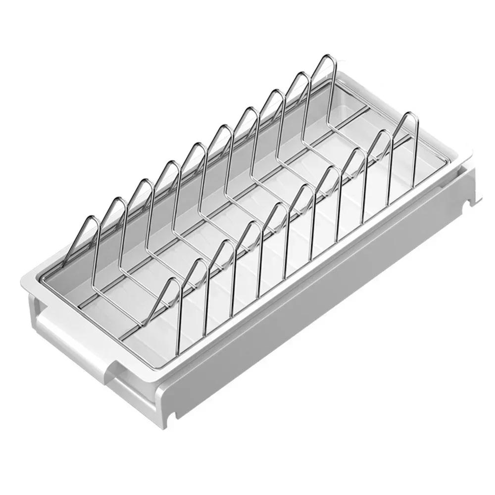 Kitchen Pull-out Dish Rack with Drawer Bowls Dishes Drainer Storage Drying Rack Tableware Holder Under Sink Cabinet Organizer