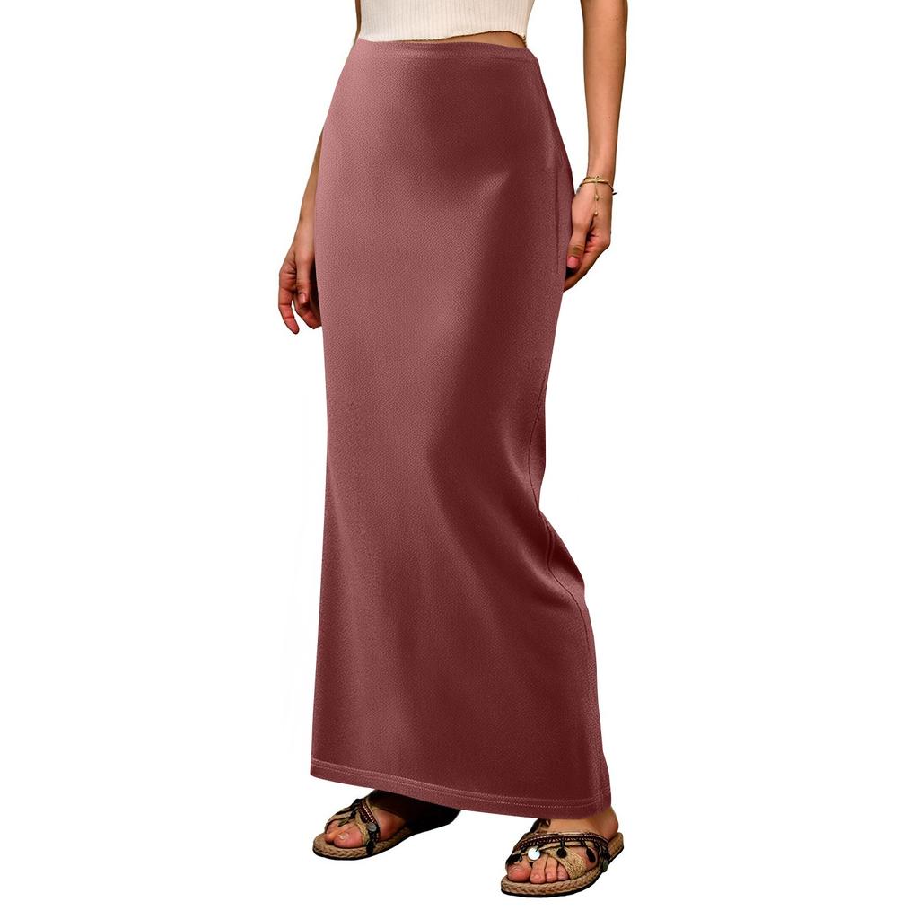 Women's Soft Fashion Casual Long Skirt High Waist Elegant Exquisite Long Skirt