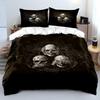 Skulls And Decorative Patterns Print Bedding Set 1 Duvet Cover 2 Pillowcases For Adult And Children Luxury Gift Full Size
