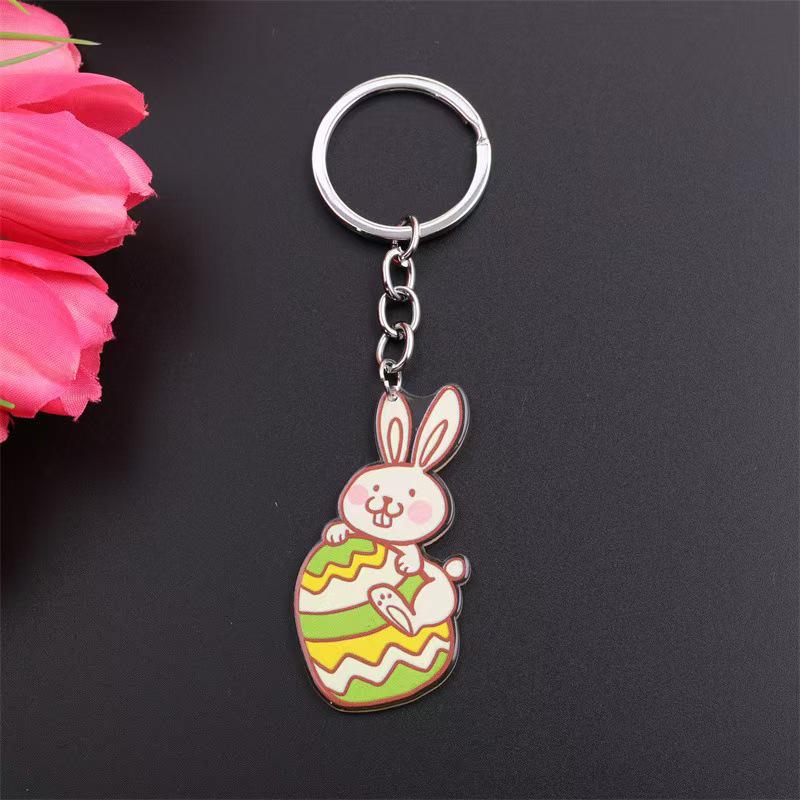 Personalized Easter Keychain: Carrot Rabbit, Colored Egg, and Little Chick Pendant for Women