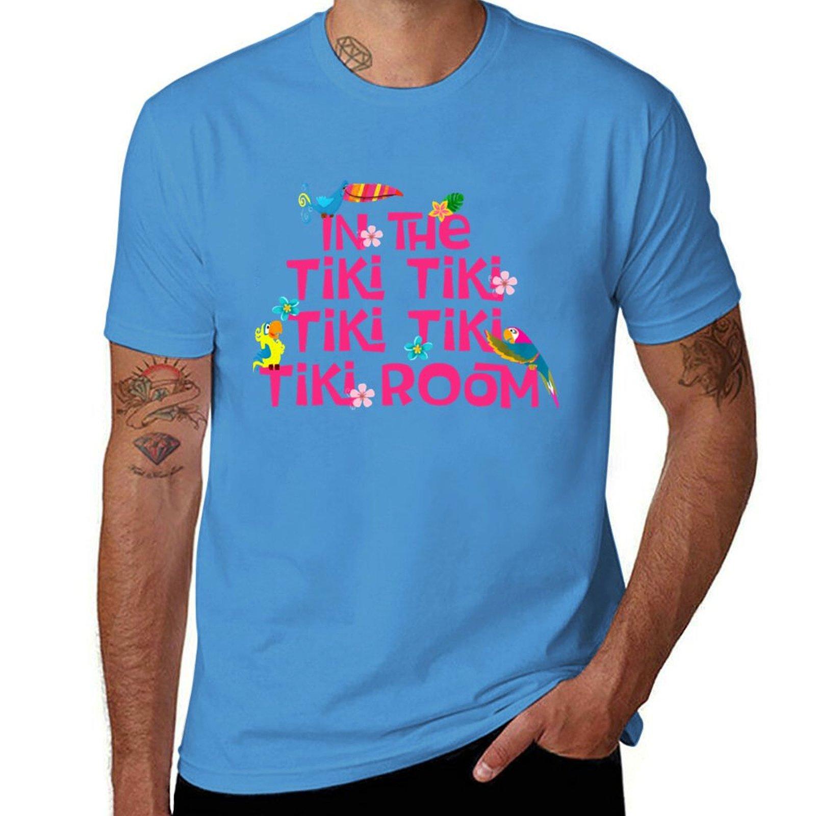 Tiki Room Birds Tshirt summer clothes korean fashion mens t shirts S