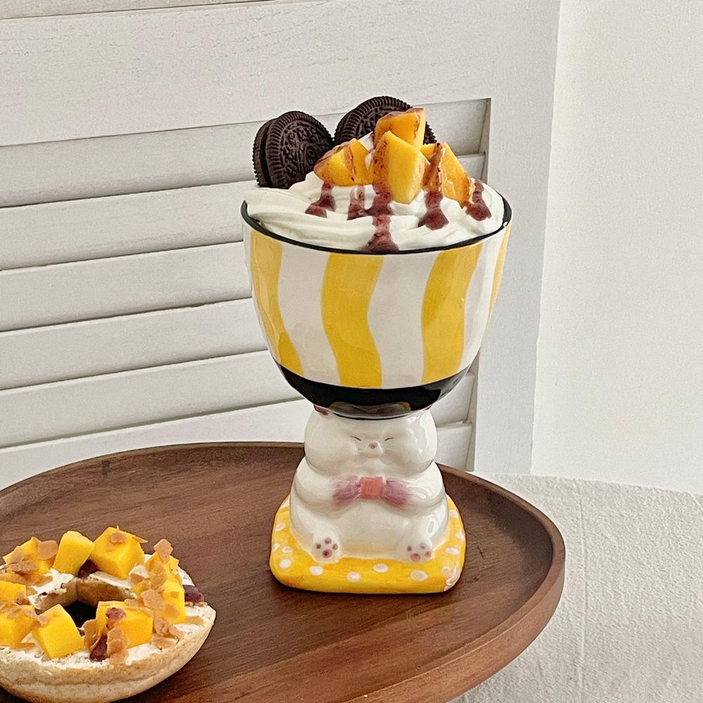 Tifan Cartoon Goblet Cute Dessert Ceramic Cup Hand-Painted Underglaze Color 61 Souvenir
