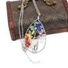 Handmade Copper Wire Wound Natural Gravel Crystal Giraffe Life Tree Fortune Tree Necklace N53