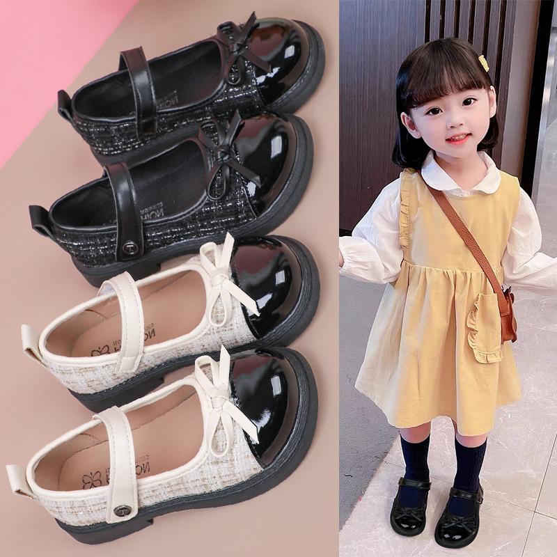 Girls' Leather Shoes 2025 New Spring Xiaoxiangfeng Children's Princess Shoes Girls Performance Shoes Soft Soles Foreign Style Single Shoes Tide