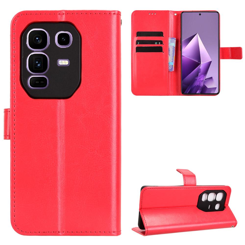 For Infinix Note 50 Pro+ 5G PU Leather Case with Strap Crazy Horse Texture Phone Wallet Cover