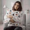 Soft Plush Pumpkin Pillow Case Cute Embroidery Square Shape Halloween Cushion Cover Warm Texture Solid Color