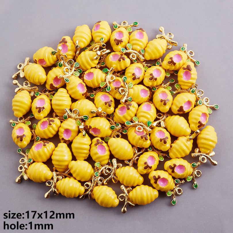 3D Fruit/Animal Enamel Charms For Jewelry Making Supplies Cherry Pea Lobster Corn Pendant Charm DIY Earrings Keychain Materials