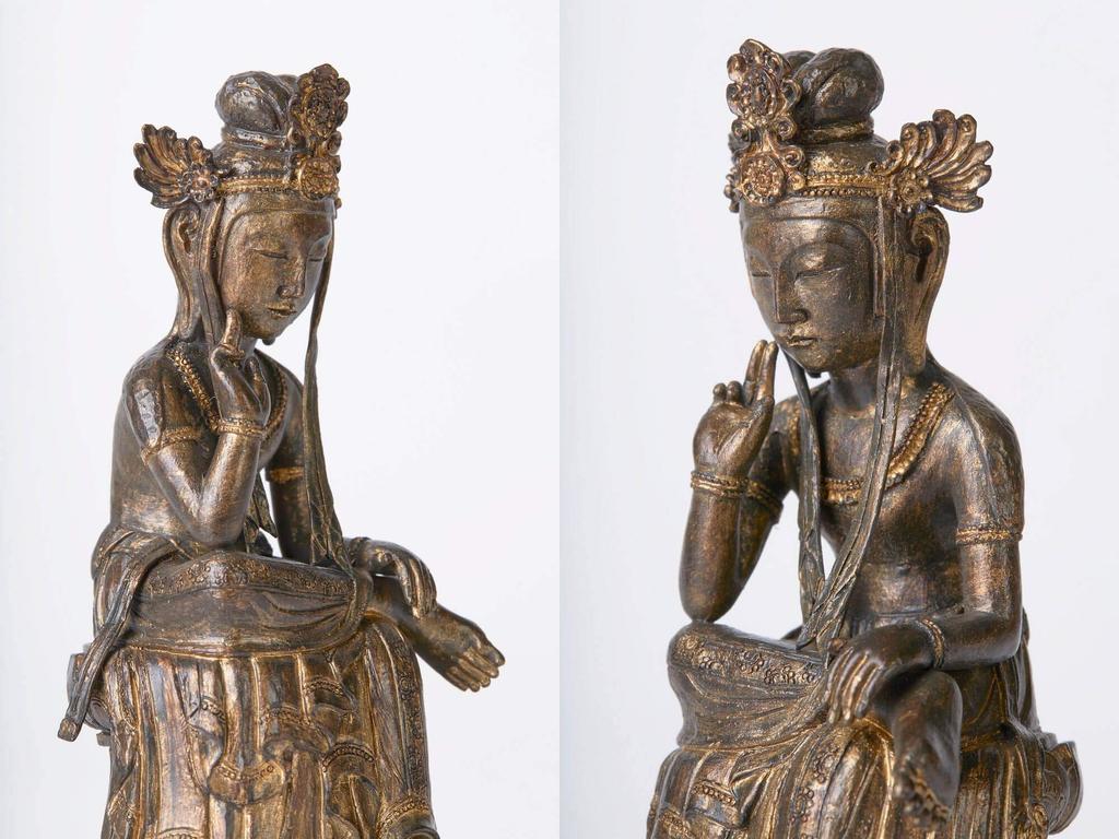 Ismu TanaCOCORO Gilt Bronze Maitreya Buddha Statue by Ismu MORITA tc3532 [Palm] (Kondo Miroku)