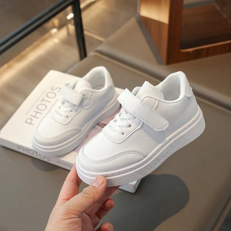 

Children Sneakers for Boys Girls Unisex Kids Skate White Shoes Casual Fashion Classic for School Rubber Anti-skid Breathable New 25 белый