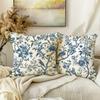 Retro blue floral bird pattern printed pillowcase living room sofa cushion cover bedroom room home decoration