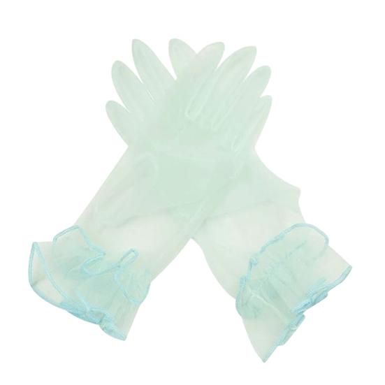 

Women Ruffle Tulle Gloves Sheer Wrist Gloves Retro Style Wedding Bridal Short Gloves for Prom Evening Cosplay Party Stage Costume