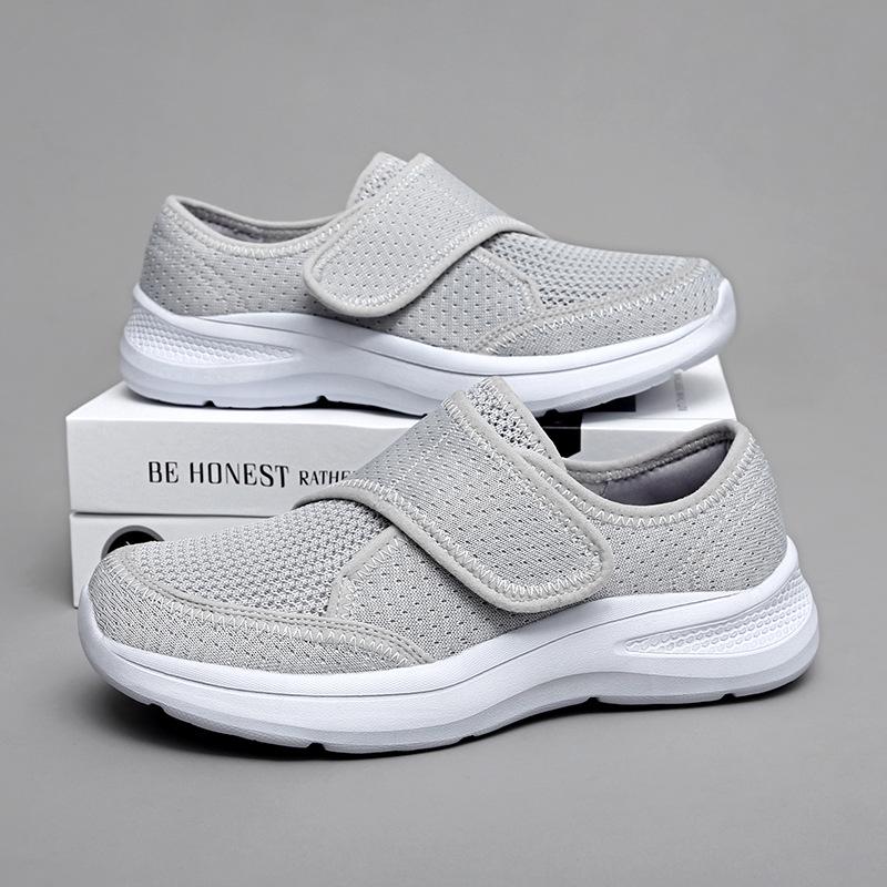 Velcro Soft-Soled Walking Shoes for Seniors, Men and Women, Wide Fit, Large Size 42, Ideal for Autumn Sports and Comfort.
