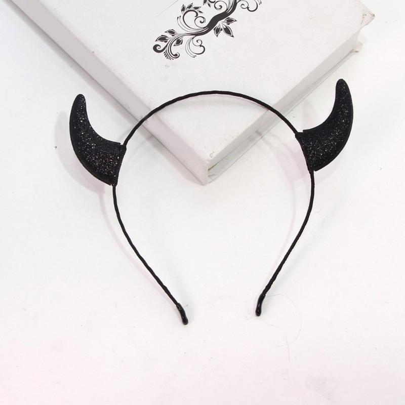 Dark Series Devil Horn Headband for Halloween Scary Hairhoop Party Headband Stage Show Hairband Cosplay Costume Headwear