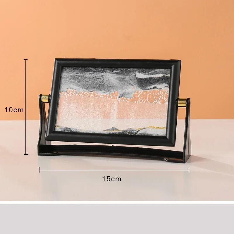 Creative Moving Sand Art Painting Square Glass 3D Deep Sea Sandscape Quicksand Hourglass Rotatable Flowing Sand Home Decor Gifts