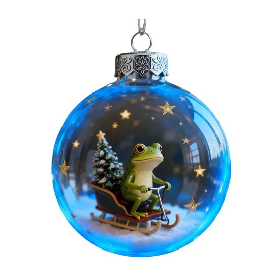 Weihnachts-Frosch-Ornament 2D Flacher Acryl-Anhänger Wildtier Baumschmuck Festliche Raumdekoration Bedeutungsvolle Geschenke für Kinder
