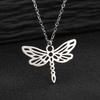 Stainless Steel Dragonfly Necklace For Women Elegant Choker Chain Pendant Party Jewelry Gift