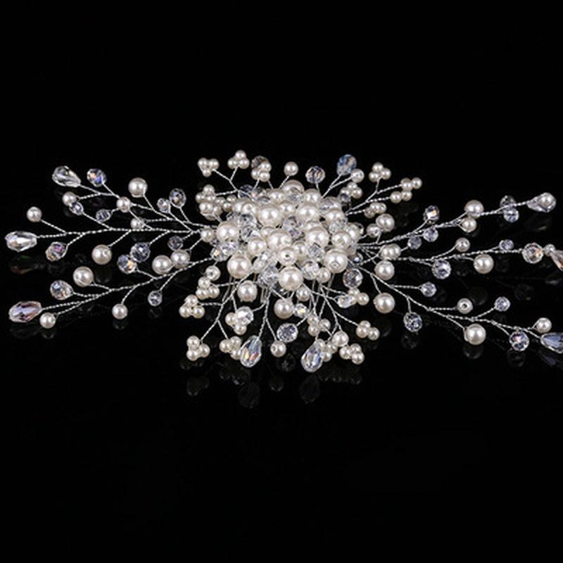 Pearl Rhinestones Wedding Hair Comb for Women Crystal Hair Jewelry Bride Headdress Hair Accessories