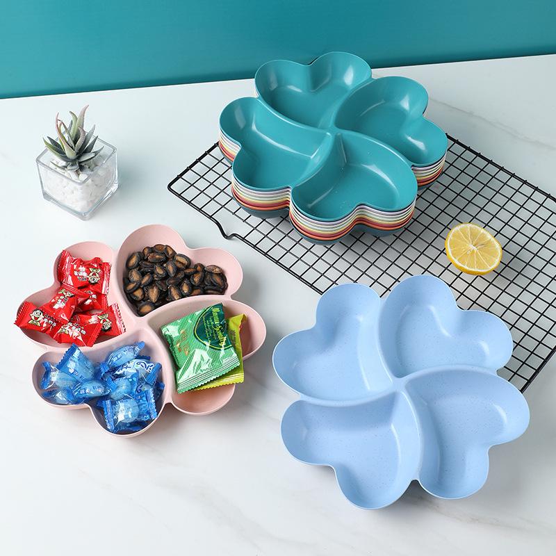 Creative Clover Heart-Shaped Snack & Dessert Plate for Living Room