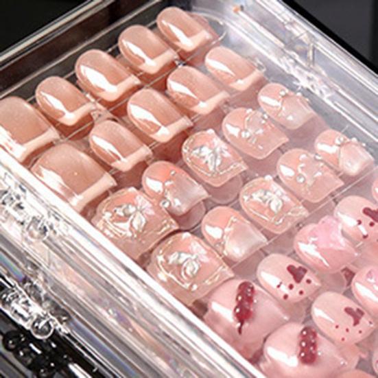 Clear Press on Nail Storage Box Folding Nail Art Storage Box Large Capacity Plastic Display Case for Press-On Nails & Tips