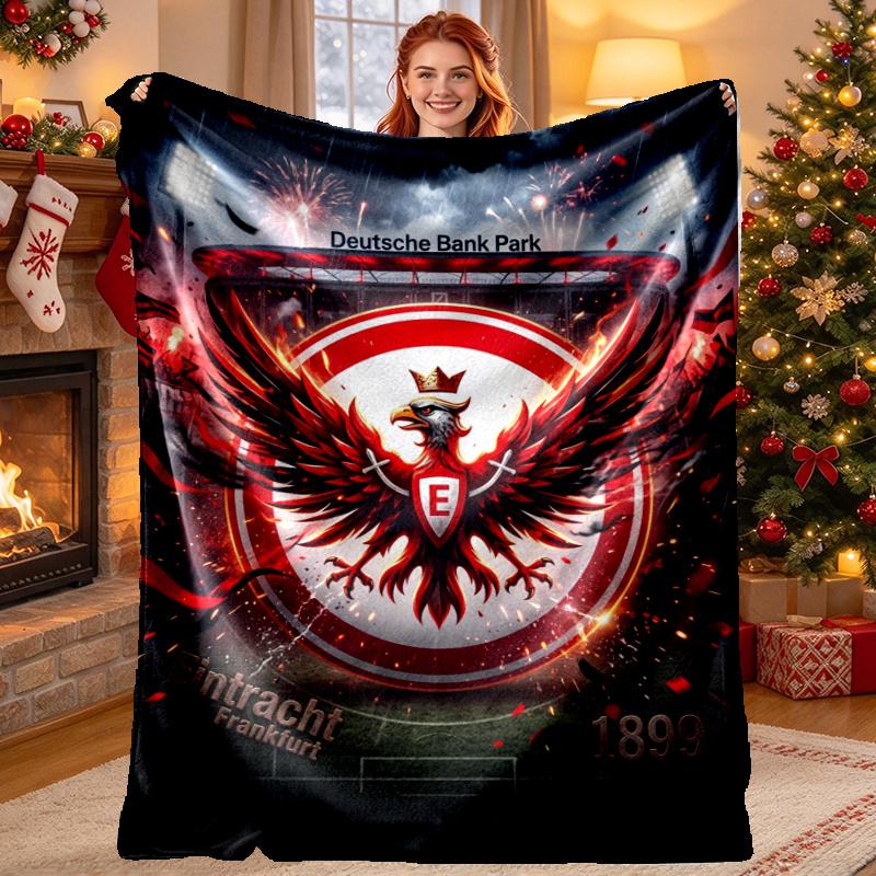 Eintracht Frankfurt Pattern Blanket for Home Decoration, Bed, Sofa, Car Travel, Camping, Suitable for All Seasons, Birthday Christmas Gift
