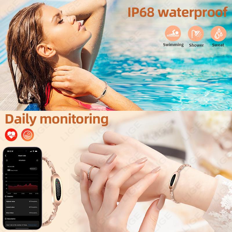 New Fashion Ladies Smart Bracelet Female Healthy Heart Rate Sleep Monitor Sports Fitness Tracker Smartwatch Band For Women