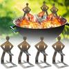 Stainless Steel Human Shape Sausage Grill Rack Skewer Holder for Outdoor Barbecue Cooking and Grilling Tools Accessories