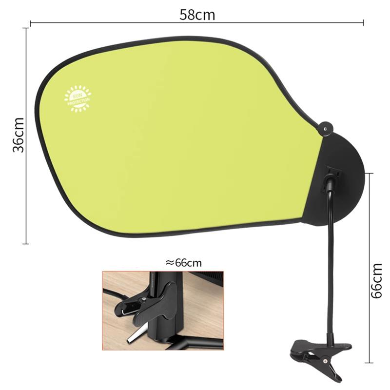 Adjustable Office Laptop Sun Shade with Clip UV Glare Reduction Sun Visor Heat Shield Foldable Computers Privacy Sunshader