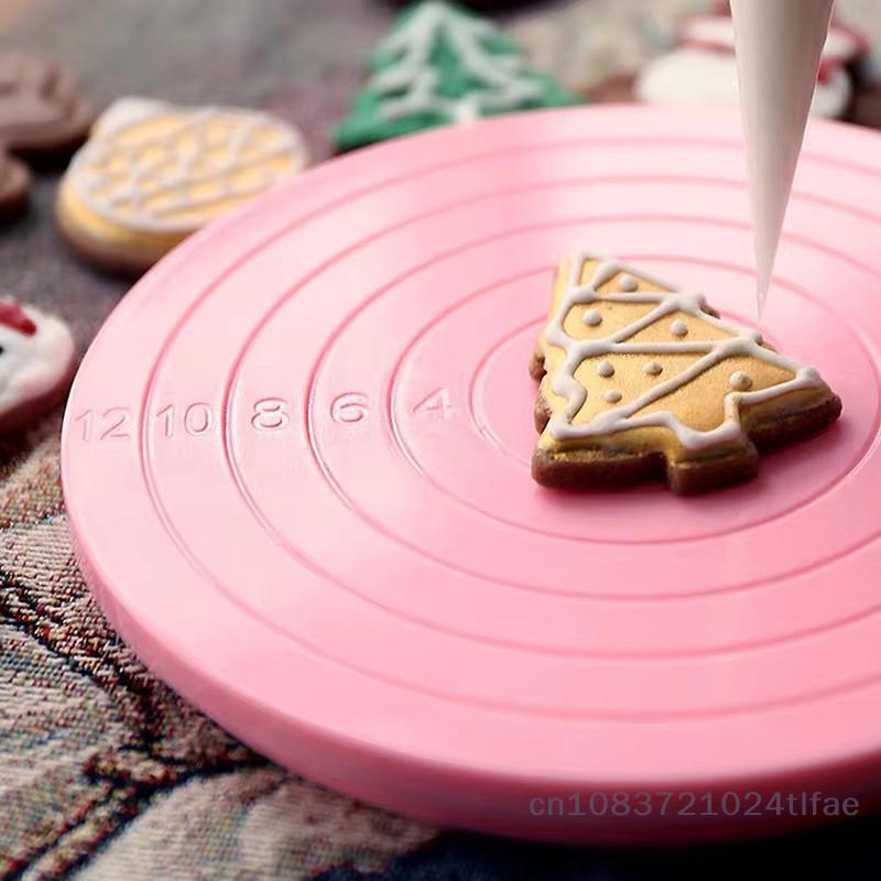Rotating Cake Plate 1PC Kitchen, Round Stand, Anti-skid Baking Pan Tool, Plastic Turntable Cake Decorating Rotary