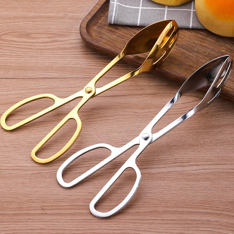 Heat-Resistant Stainless Steel Tongs Buffet Party Catering Serving Tongs Anti-Rust Steak Frying Shovel Outdoor Barbecue Utensils