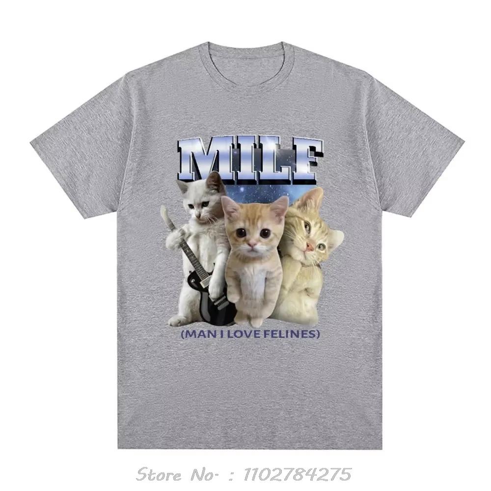 Funny Oversized T-shirt MILF Hunter Men Clothing I Love Felines Cotton Tshirt Fun El Gato Sad Crying Cat Pattern Fitness T Shirt