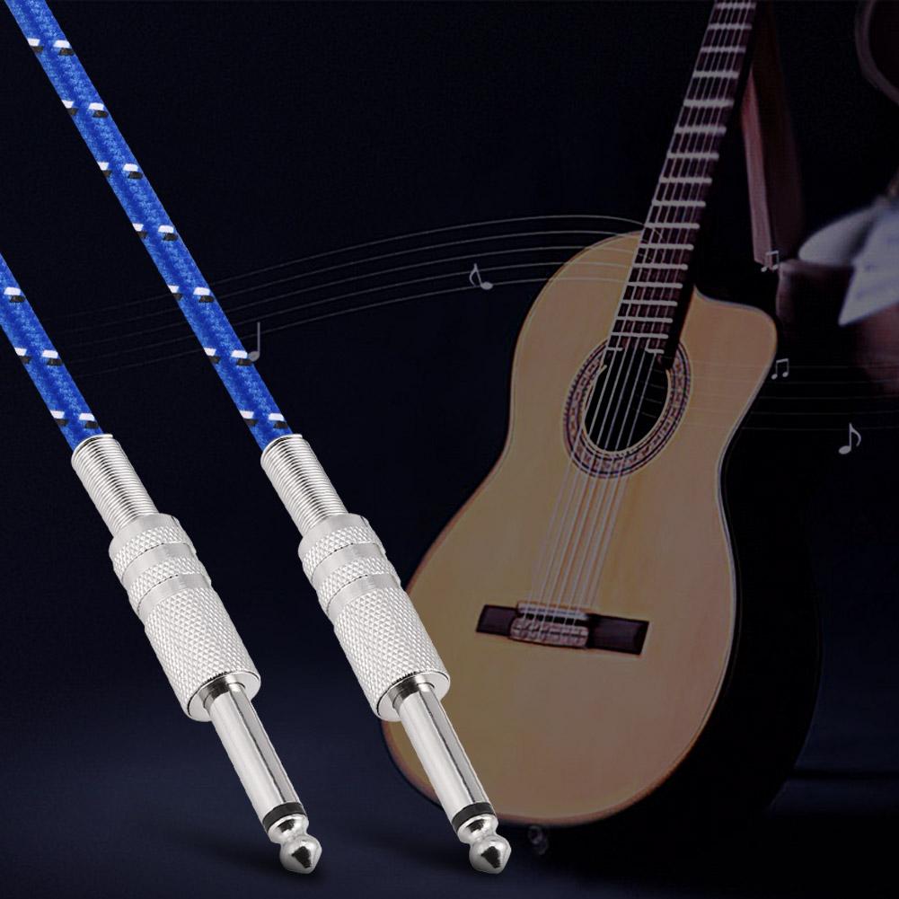 Mono Guitar Cable Male To Male Wire Cord 6.35mm Straight Plug for Electric Instruments 1m