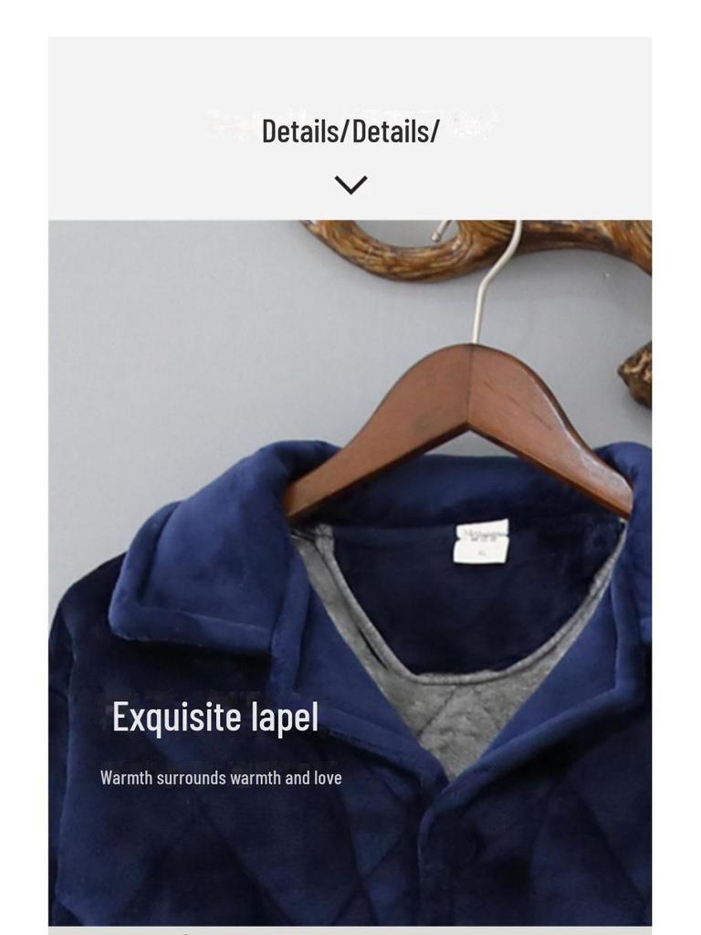 Prisoner's Winter Cotton Jacket & Coral Fleece Pajamas Set