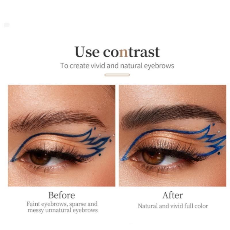 Firehovedet Øjenbrynspen Pigehoved Makeup Øjenbryn Mat Øjenbrynspen Vandtæt Tatoveringspen Gaffelspids Blyant Til Kvinder Fin Flydende Øjenbryn