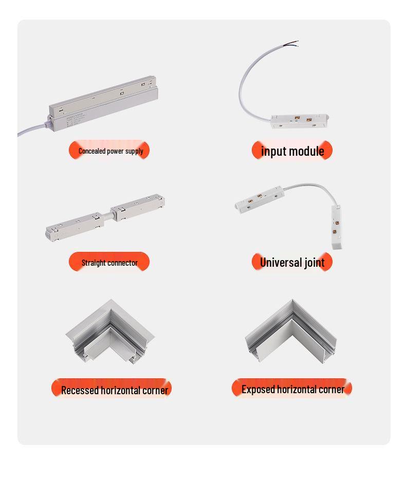 Pure White Recessed & Surface Mounted Magnetic Track Light - LED, No False Ceiling Needed