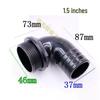 1.5" Black Plastic Elbow for 2.5" Water Pump Conversion