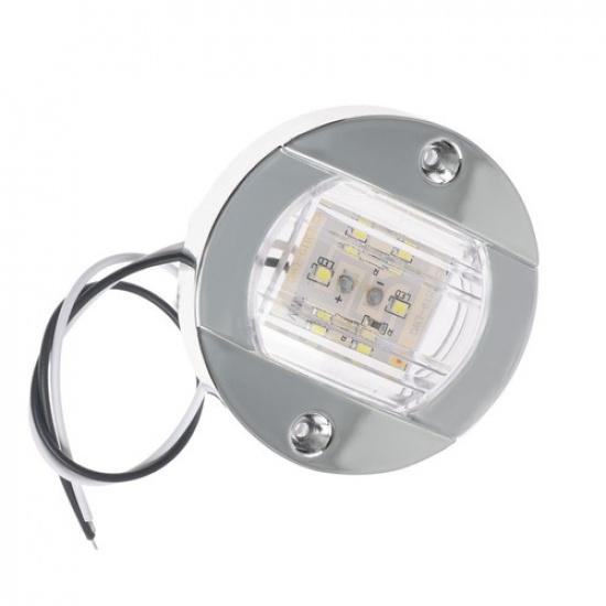 4 White Round LED Stern Transom Lights Cabin Deck Courtesy Light for Boat