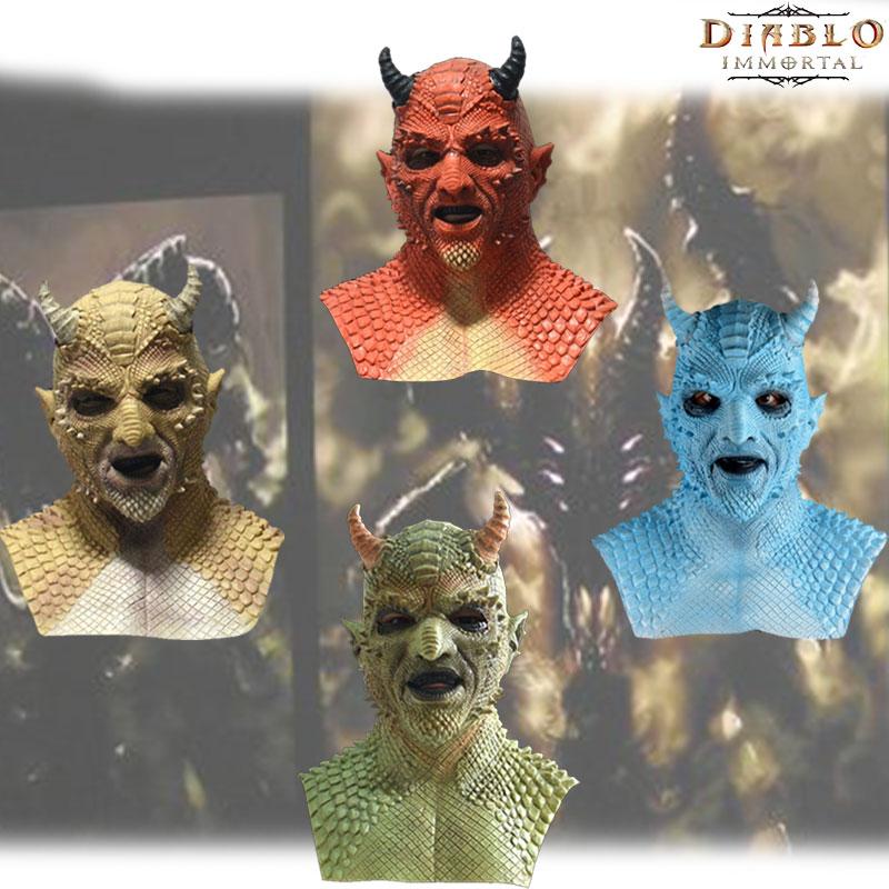 Diablo Demon Belial Mask Latex Headgear Game Roleplaying Halloween Toy Funny