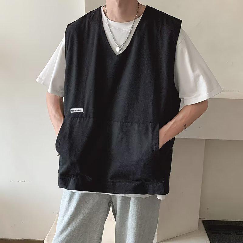 Men's Trendy Hong Kong Style Multi-Pocket Photographer Vest with Customizable Logo