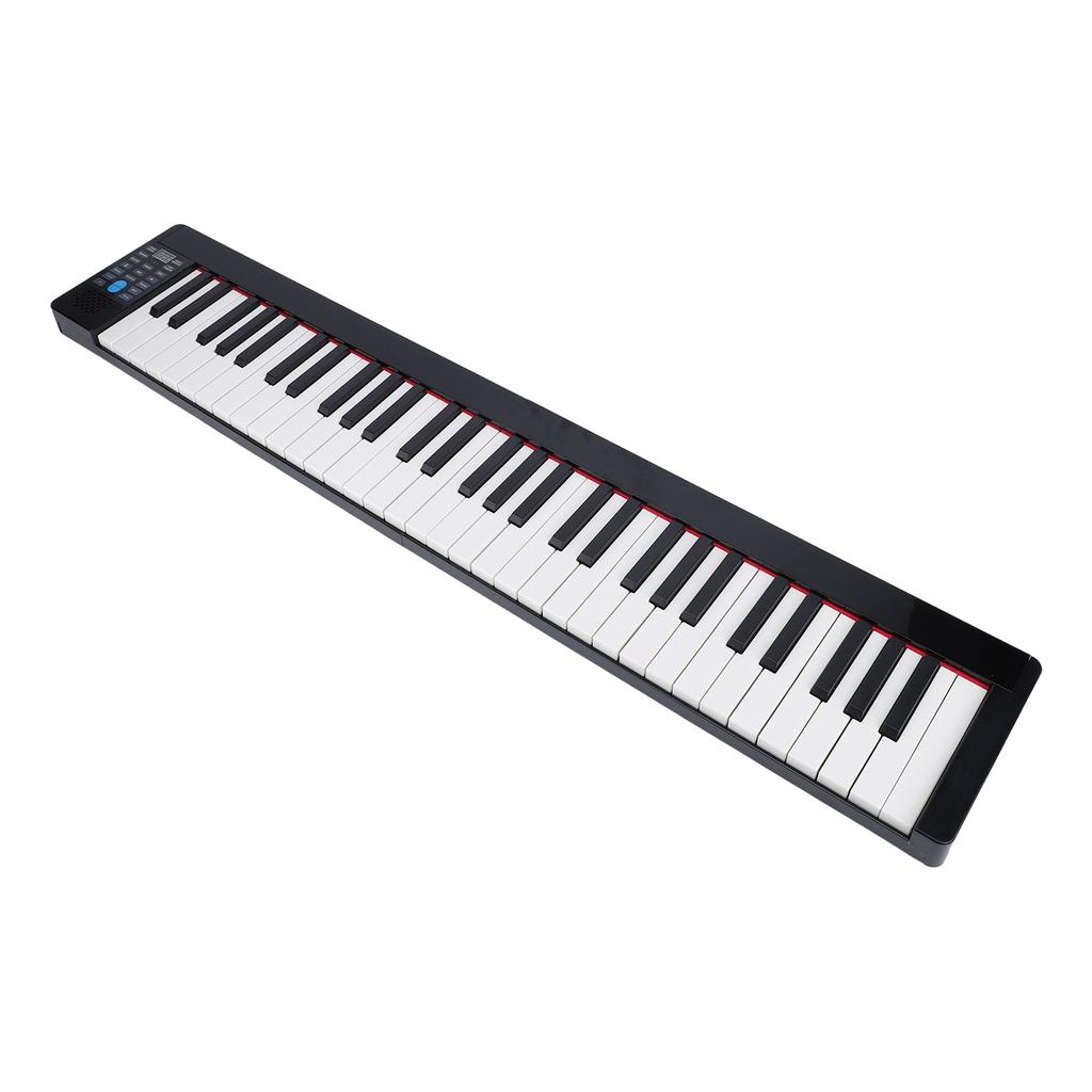 Piano Numérique Pliable 61 Touches Clavier Électronique avec Pédale de Sustain Sac de Transport Portable Écran LCD Rechargeable 128 Timbres