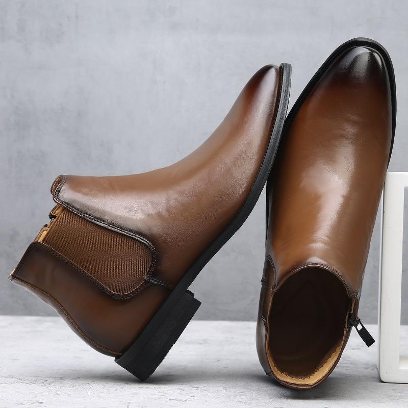 Men's shoes autumn and winter new men's boots large size British leather shoes polished retro foot boots