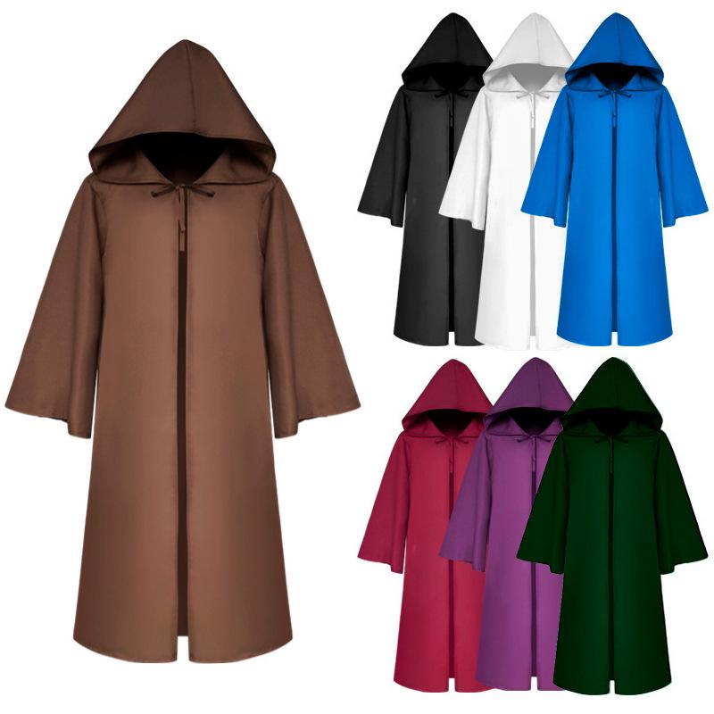 2025 Grim Reaper Hooded Cloak Robe - Medieval Wizard Cosplay Costume