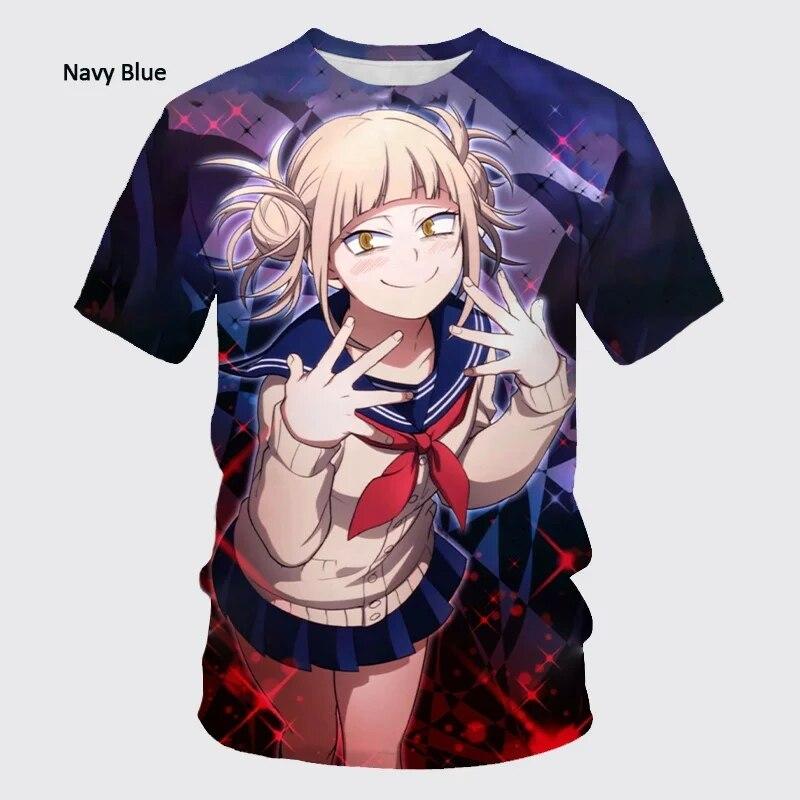 Nowa koszulka Himiko Toga 3D w stylu casual, letnia męska koszulka z krótkim rękawem japońskie anime moda unisex koszulka hiphopowa