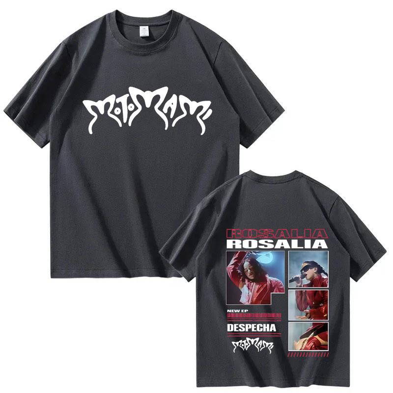 Singer Rosalia Motomamis Unisexs and Womens Aesthetic Clothing for Harajuku 2026 Summer Pure Cotton 100 Printed Tshirt