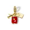 1 Piece Brass Dangle Charm Enamel Luggage Trolley Suitcase Universe Planet Pendant For Bracelet Necklace Jewelry Making Finding