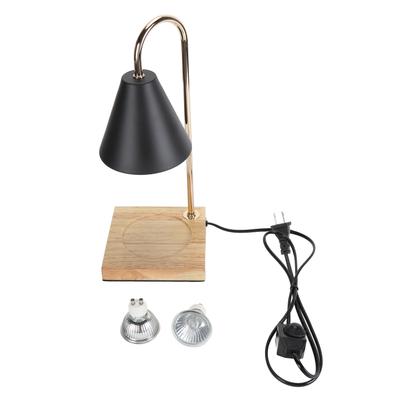 Lampă pentru încălzirea lumânărilor Lampă electrică decorativă pentru încălzirea lumânărilor cu bază de stejar pentru dormitor