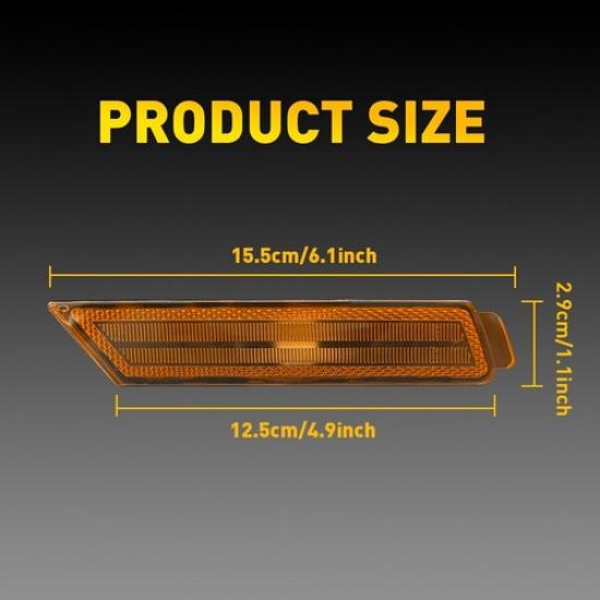 For 10-15 Chevy Camaro Bumper Side Marker Lights Reflector Amber GM2550197 EOA