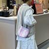 Portable Vintage Check Crossbody Bag Cute Sweet Shoulder Bag Cloth Handbag Girls