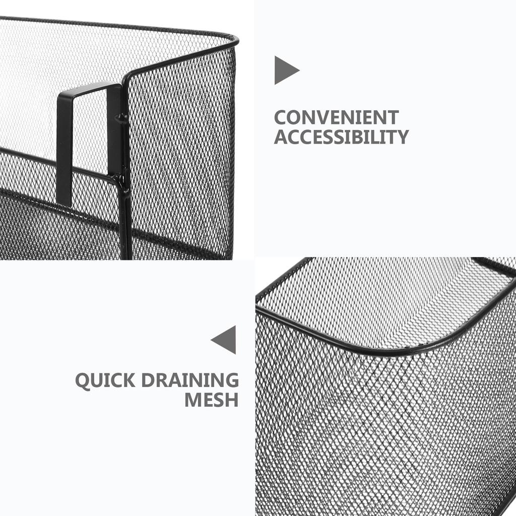 Mesh Metal Hanging Storage Basket Shower Organizer Bedside Dorm Shelf Bunk Bed Shelf Bathroom Storage Rack Sundries
