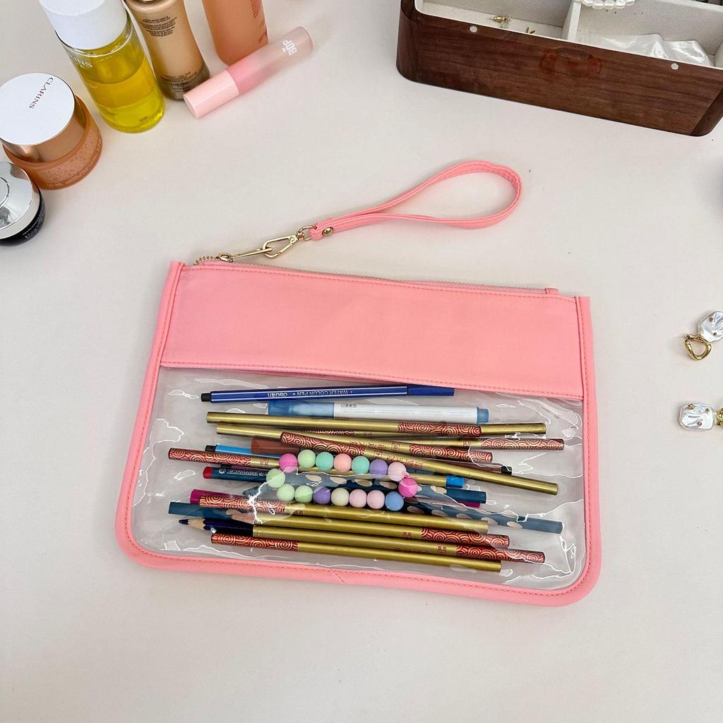 Transparente wasserdichte Reise-Kosmetik- und Snacktasche aus PVC - Großes Fassungsvermögen